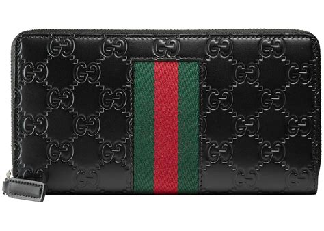 large wallet gucci bordering|Gucci signature zip around wallet.